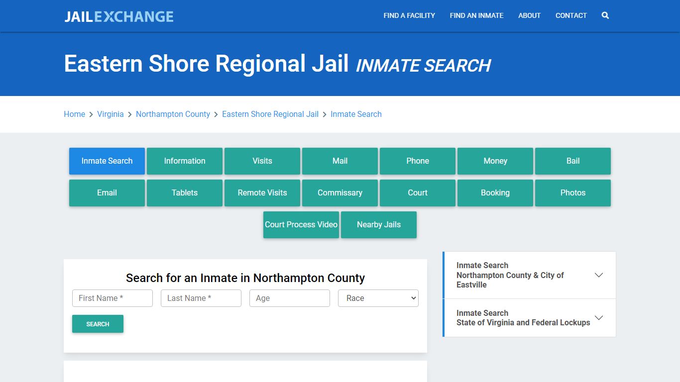 Eastern Shore Regional Jail, VA Inmate Search: Roster & Mugshots