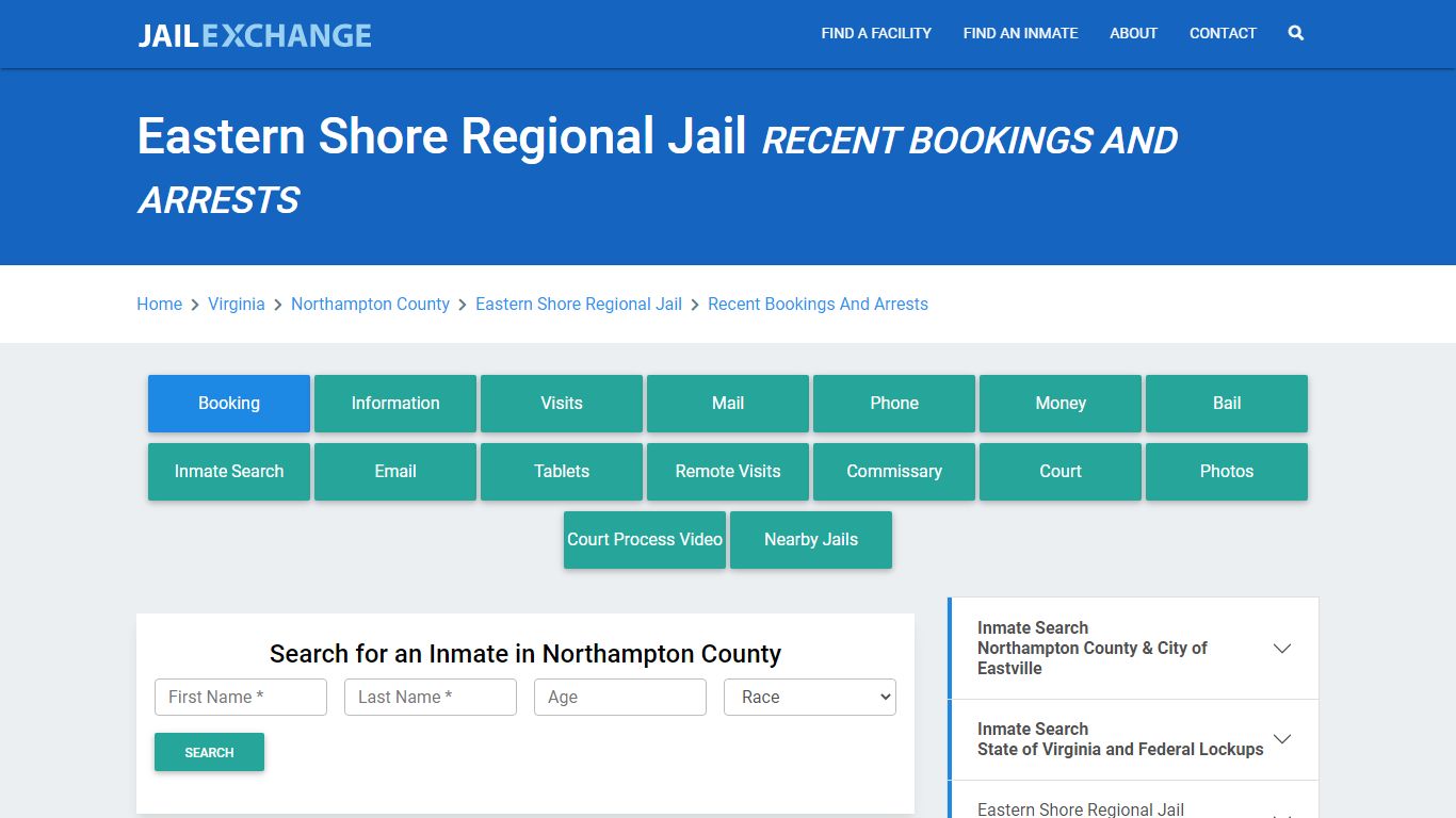 Eastern Shore Regional Jail Recent Bookings And Arrests